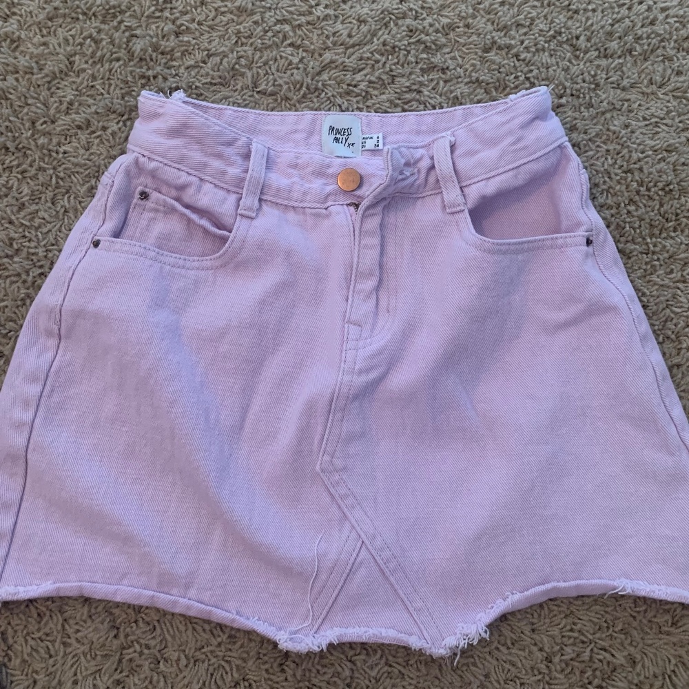 PRINCESS POLLY LAVENDER JEAN SKIRT